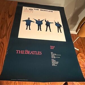 Vintage Beetles’s  Help! record Store Advertisement poster.